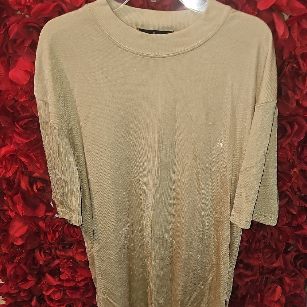 Stacy Adams Men's Mock Neck Tan Top Size Large